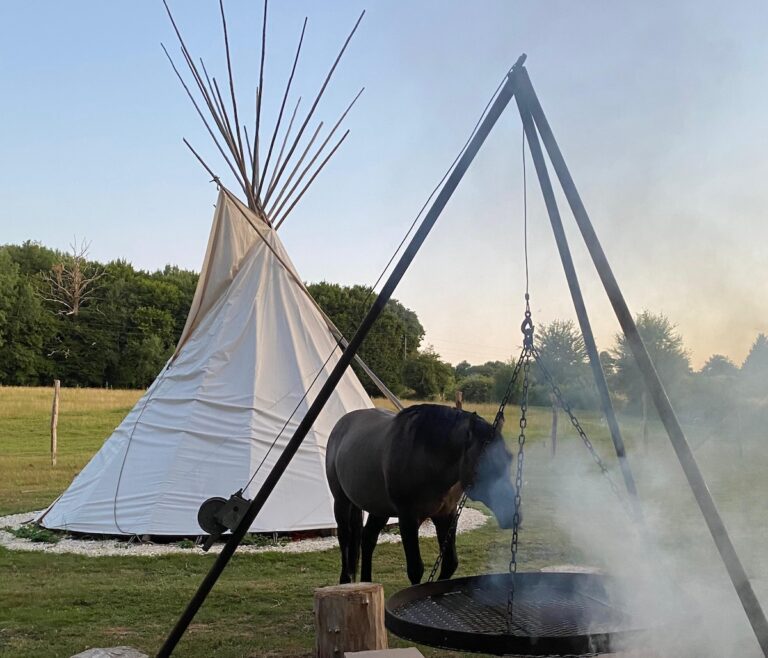 Le tipi de Lakota Camp à Bitry / Photo par Lakota Camp